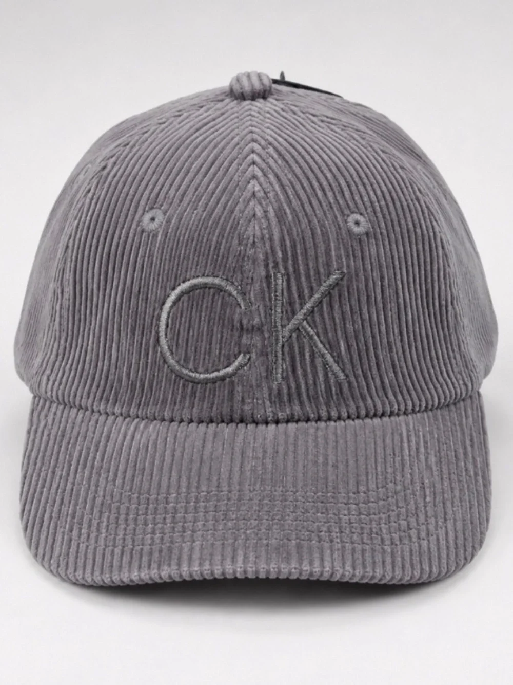 Calvin Klein CK 100% cotton corduroy baseball hat in grey one size NWT